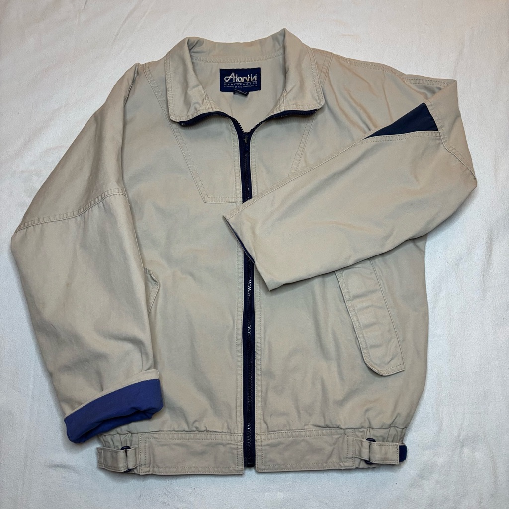 Atlantis Weather Gear Cotton Bomber Jacket With Cinched Waist Retro Streetwear
